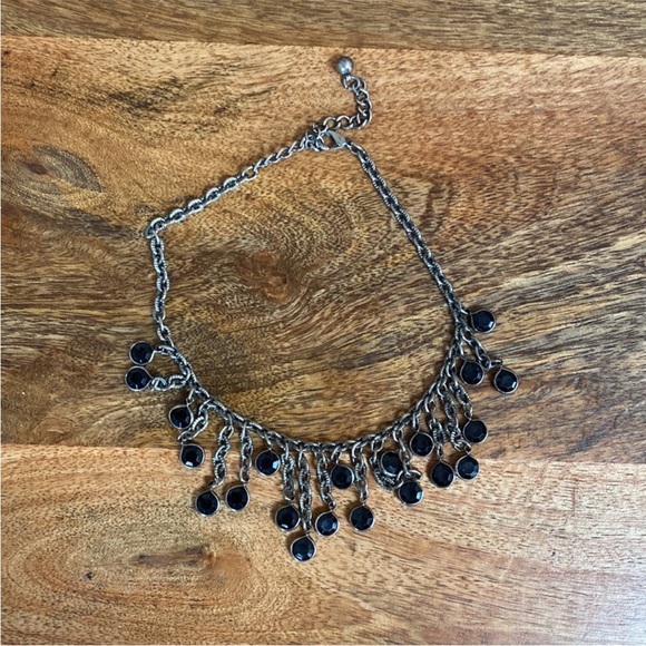 🖤 VTG 90’s Black Jet Beaded Gothic Goth Choker Necklace - Picture 2 of 5